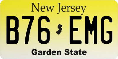 NJ license plate B76EMG