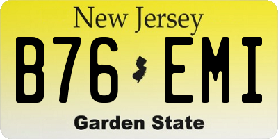 NJ license plate B76EMI
