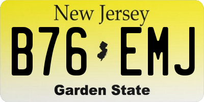 NJ license plate B76EMJ