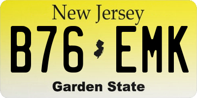NJ license plate B76EMK