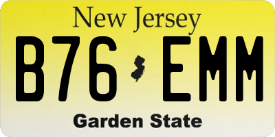 NJ license plate B76EMM