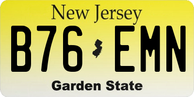 NJ license plate B76EMN