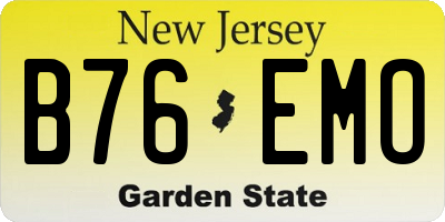 NJ license plate B76EMO