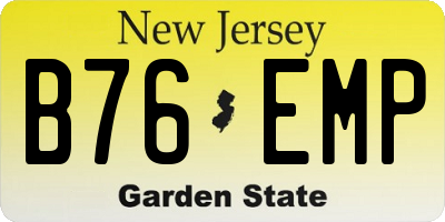 NJ license plate B76EMP