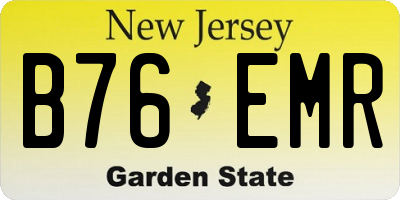 NJ license plate B76EMR