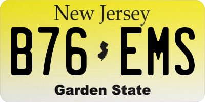 NJ license plate B76EMS