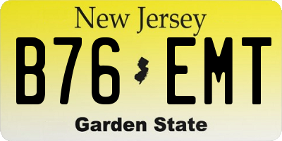 NJ license plate B76EMT