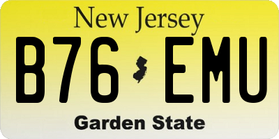 NJ license plate B76EMU