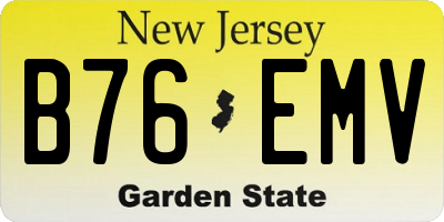 NJ license plate B76EMV