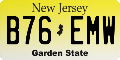 NJ license plate B76EMW