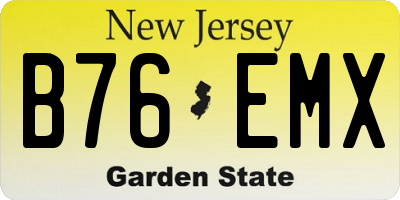 NJ license plate B76EMX