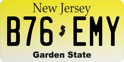 NJ license plate B76EMY
