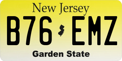 NJ license plate B76EMZ