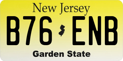 NJ license plate B76ENB