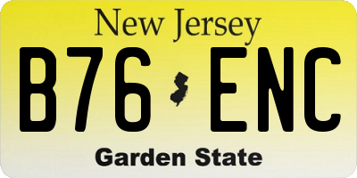 NJ license plate B76ENC