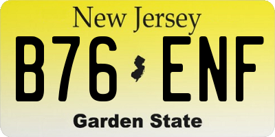 NJ license plate B76ENF