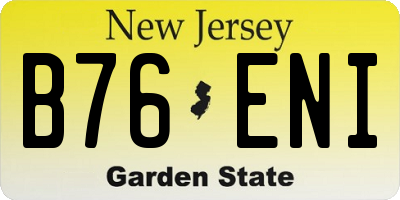 NJ license plate B76ENI