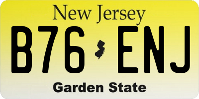 NJ license plate B76ENJ