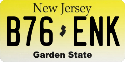 NJ license plate B76ENK