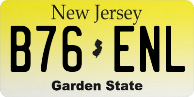 NJ license plate B76ENL