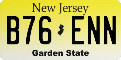 NJ license plate B76ENN