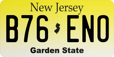 NJ license plate B76ENO