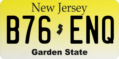 NJ license plate B76ENQ