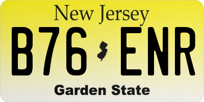 NJ license plate B76ENR