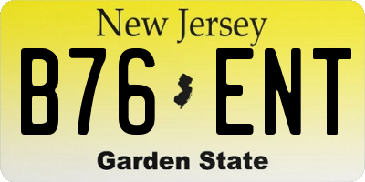NJ license plate B76ENT
