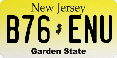 NJ license plate B76ENU