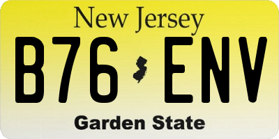 NJ license plate B76ENV