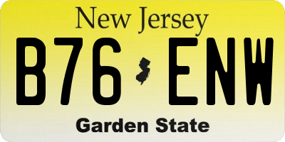 NJ license plate B76ENW