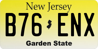 NJ license plate B76ENX