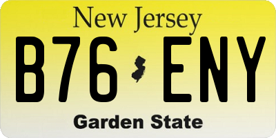 NJ license plate B76ENY