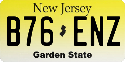 NJ license plate B76ENZ