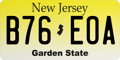 NJ license plate B76EOA