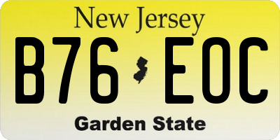 NJ license plate B76EOC