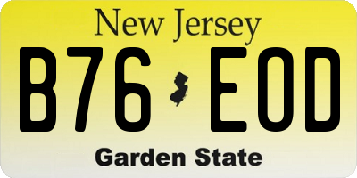 NJ license plate B76EOD