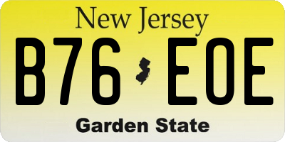 NJ license plate B76EOE