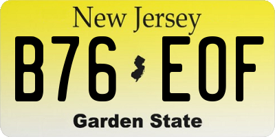 NJ license plate B76EOF