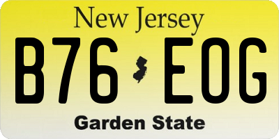 NJ license plate B76EOG