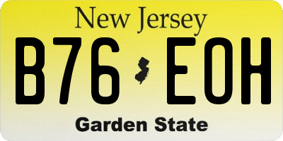 NJ license plate B76EOH