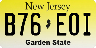 NJ license plate B76EOI