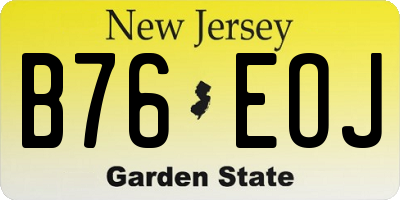 NJ license plate B76EOJ