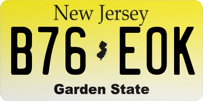NJ license plate B76EOK