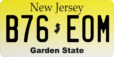 NJ license plate B76EOM