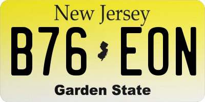 NJ license plate B76EON