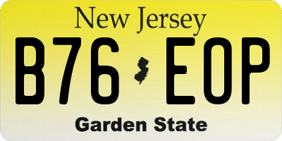 NJ license plate B76EOP