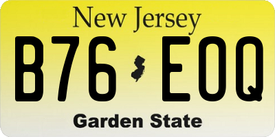 NJ license plate B76EOQ