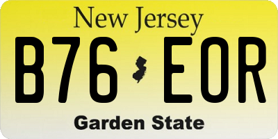 NJ license plate B76EOR